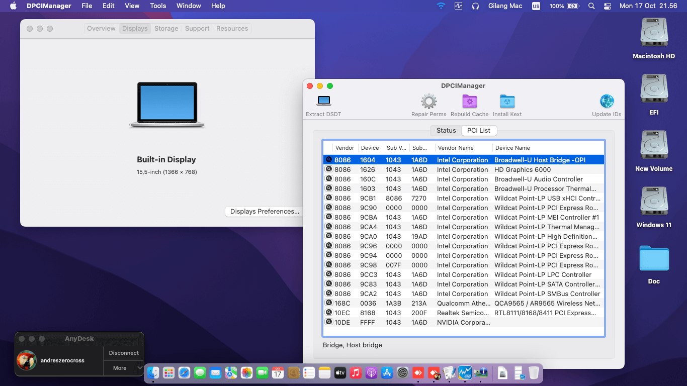 Asus X555LF 0121B5200U [Broadwell   Intel HD 5500 + PS2]   OpenCore 2